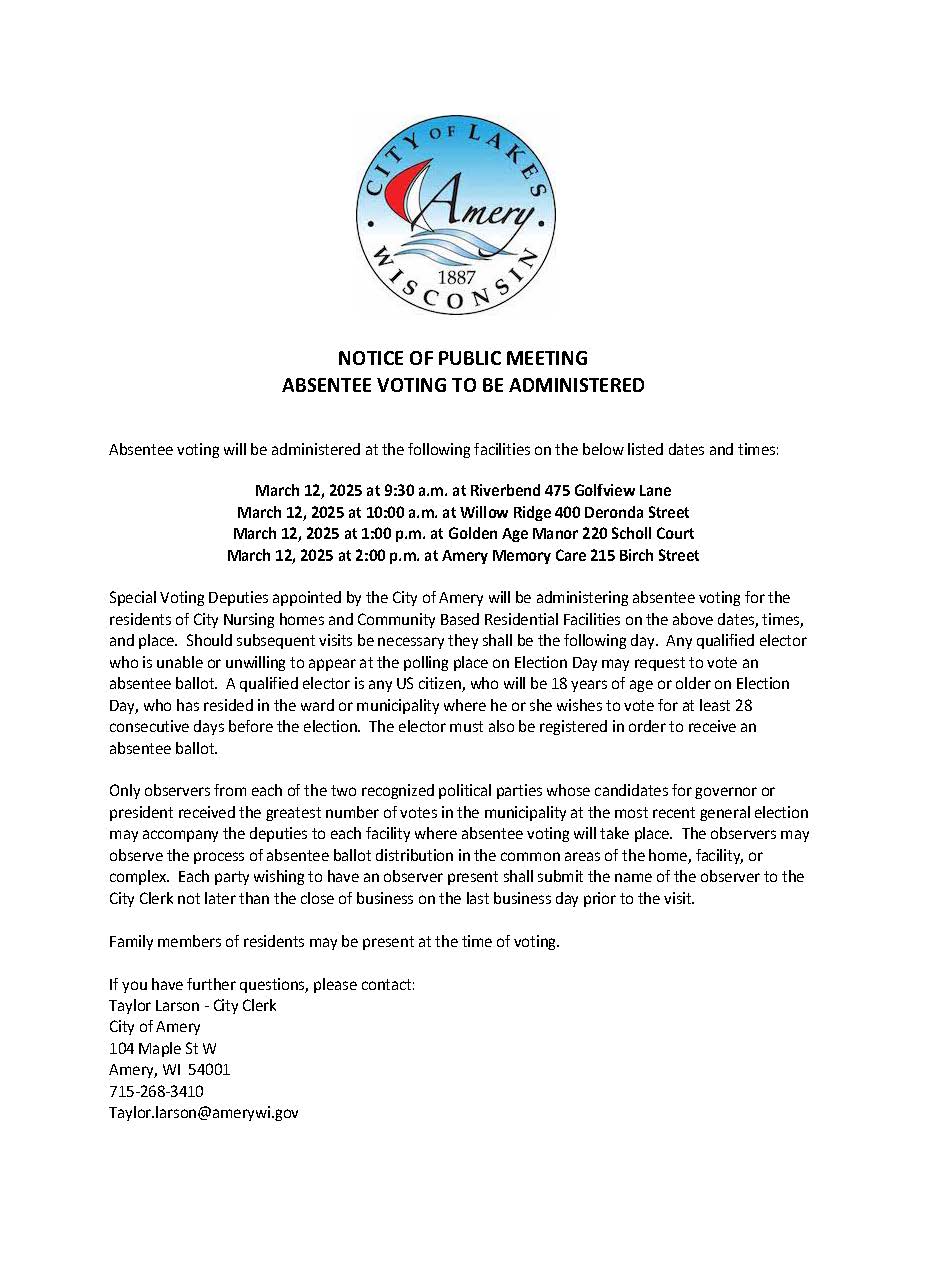March 12, 2025 NOTICE OF NURSING HOME VOTING