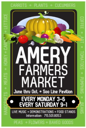 Amery Farmer's Market - June thru October - Soo Line Pavilion