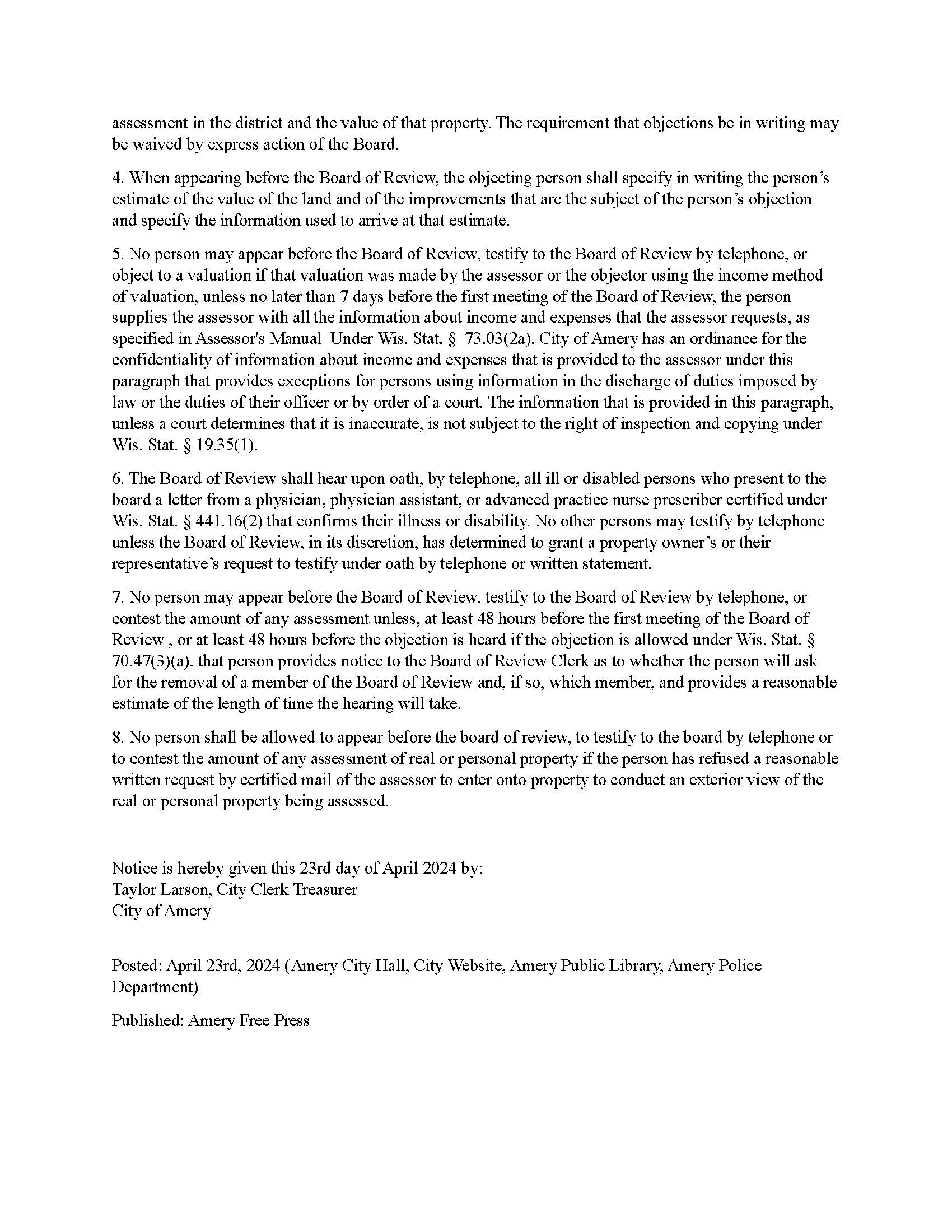 Notice that the Assessment Roll is Open for Examination and Open Book_Page_2