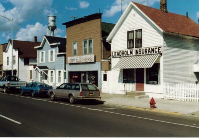 A row of historical businesses